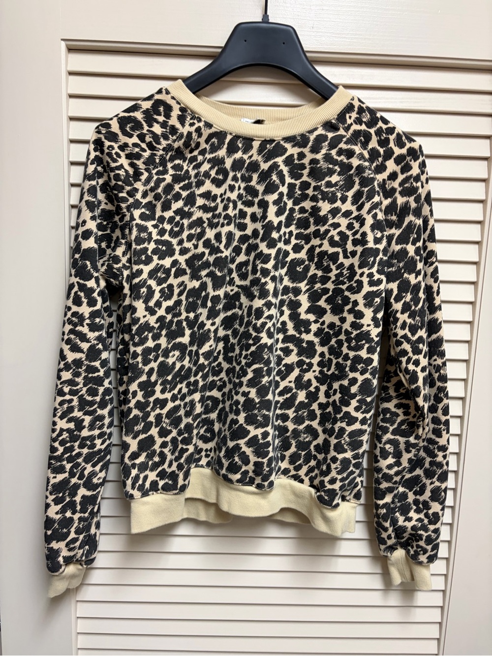 Maeve Anthropologie Leopard Print Sweatshirt Women Top Beige Small - No Size Tag